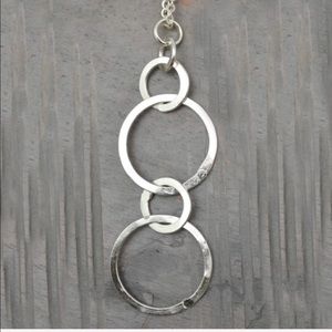 Handcrafted Textured Circles Drop Necklace
